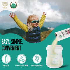 Voyager Milk gluten-free organic formula emphasizes GMO-free and allergy-friendly options.