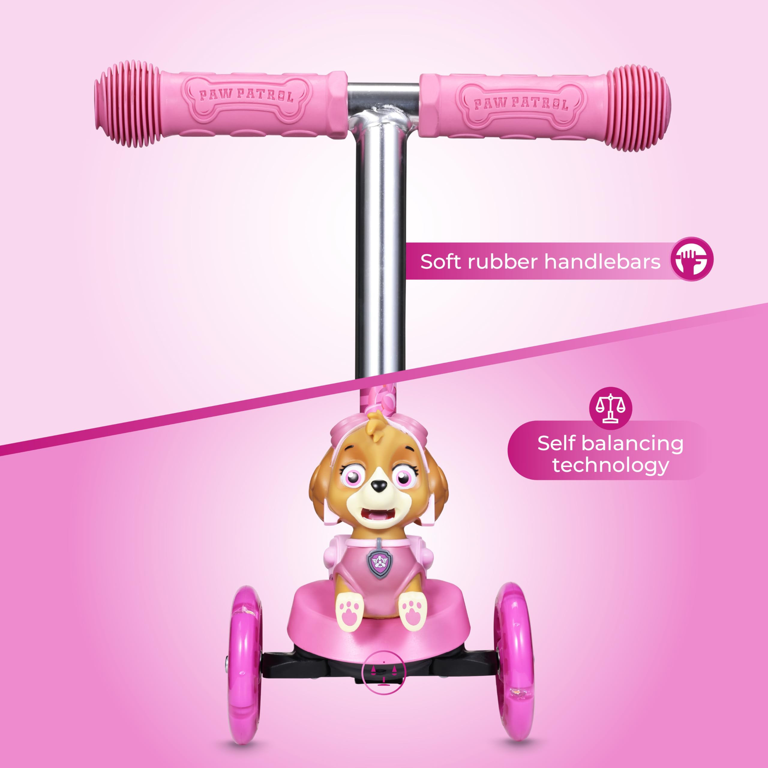 Voyager Paw Patrol Skye three-wheel design emphasizes easy balance for beginners