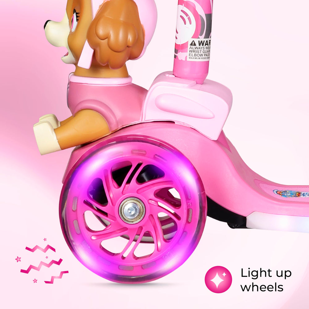 Voyager Paw Patrol Skye LED deck and wheels boost visibility during rides