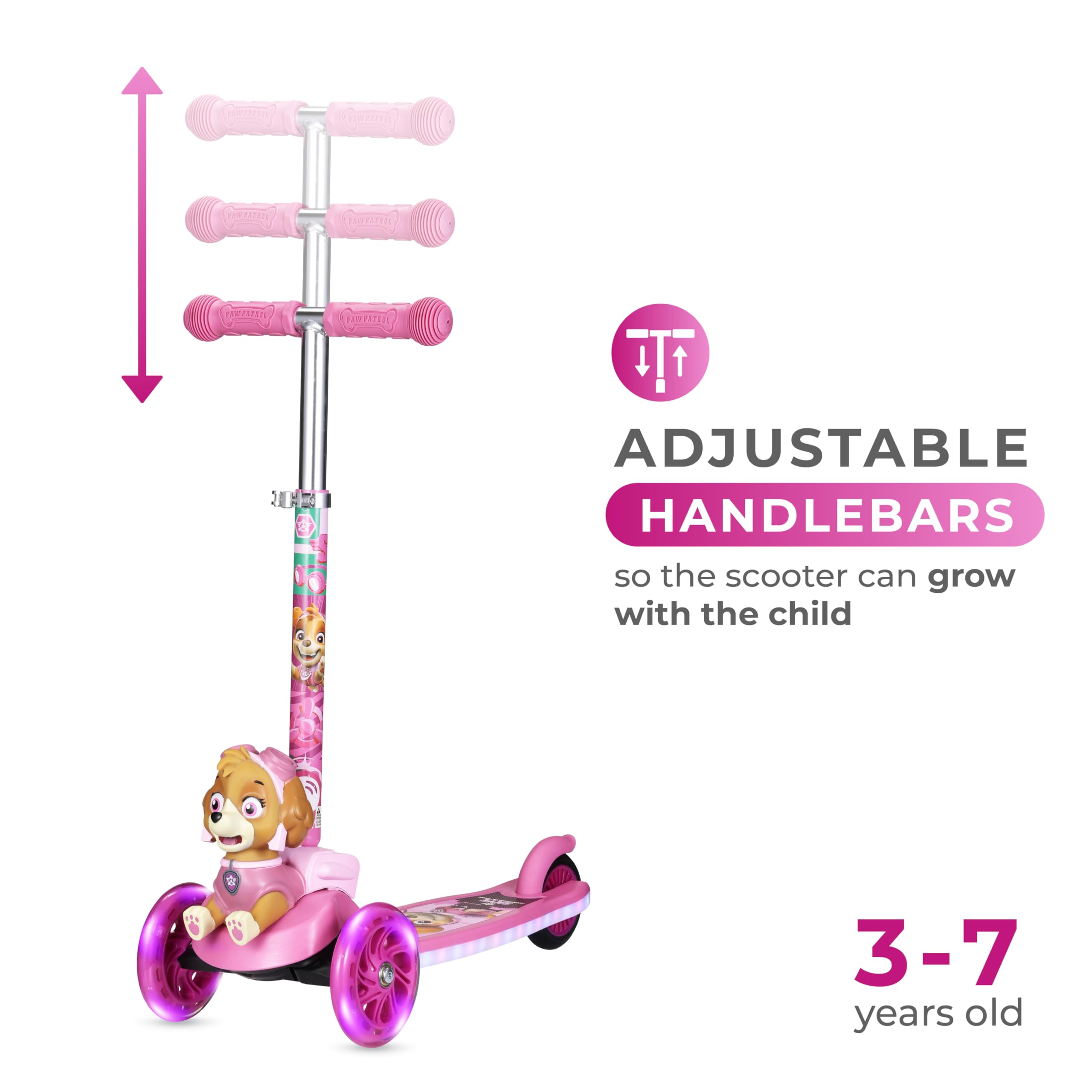 Voyager Paw Patrol Skye rear brake enables controlled stopping for peace of mind