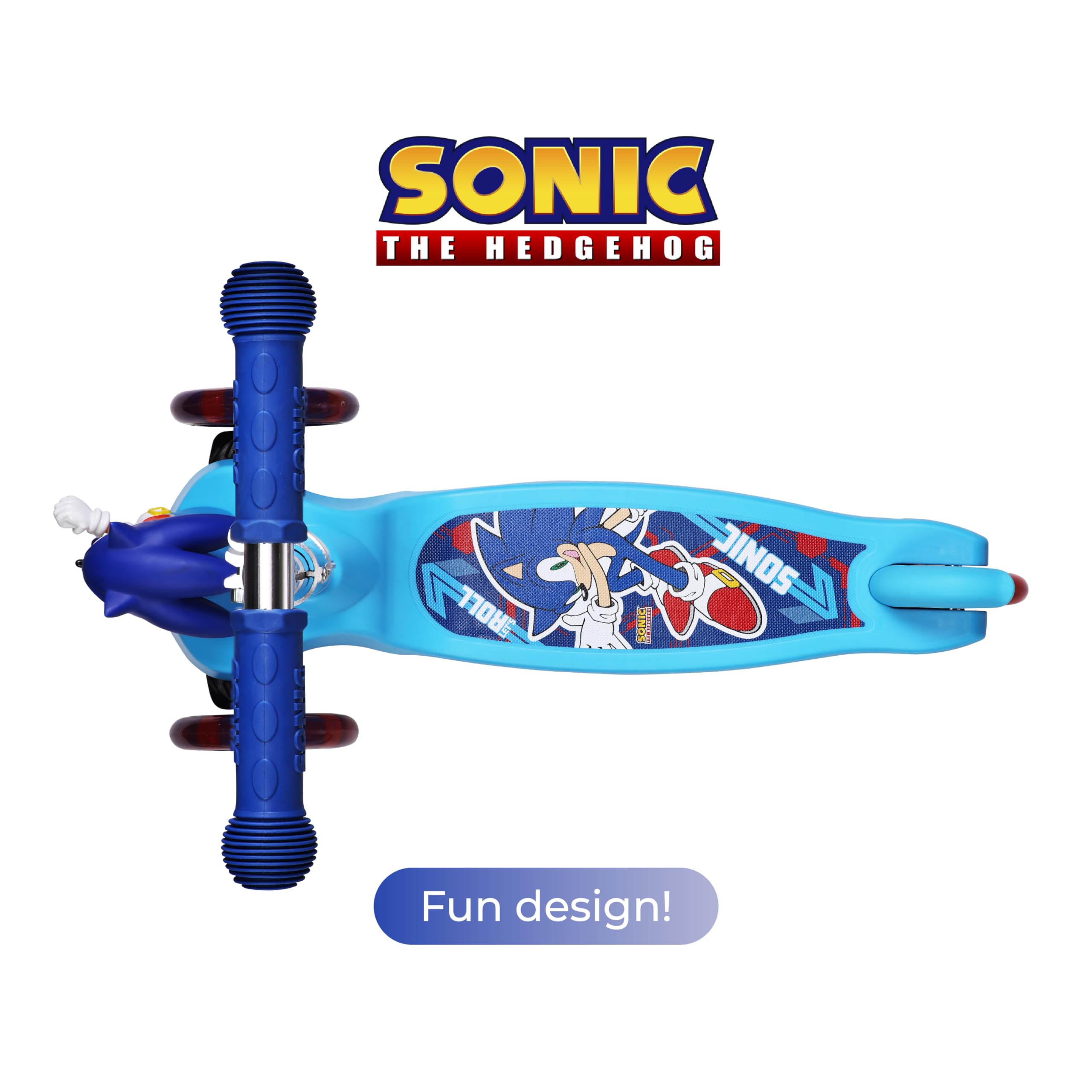 Voyager Sonic Hedgehog scooter 3D character design front delights young fans