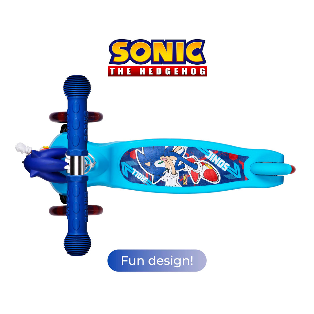 Voyager Sonic Hedgehog scooter 3D character design front delights young fans
