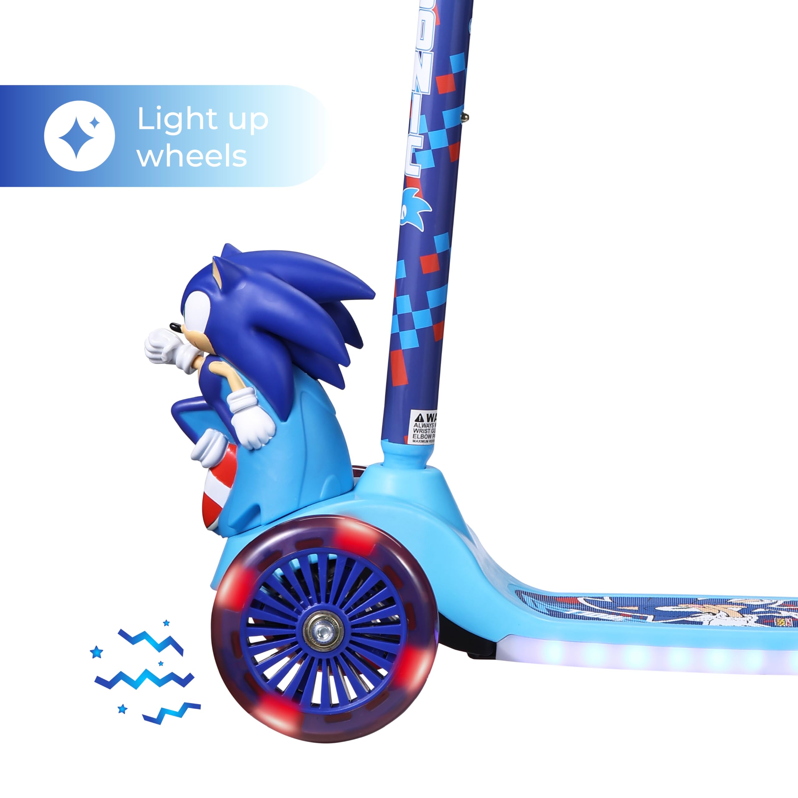 Voyager Sonic Hedgehog scooter RGB LED wheels boost visibility and fun
