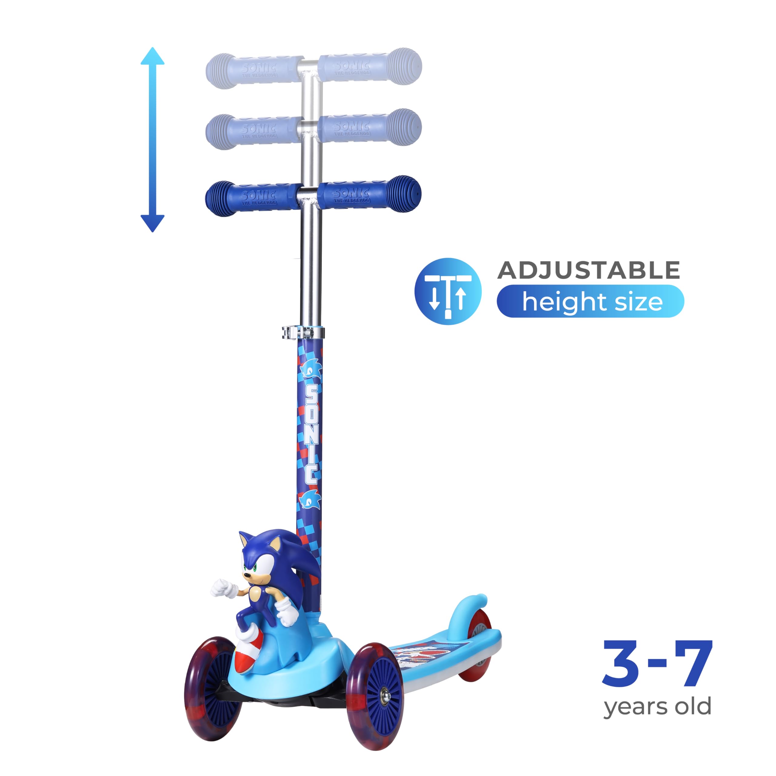 Voyager Sonic Hedgehog scooter wide non-slip deck for stable stance