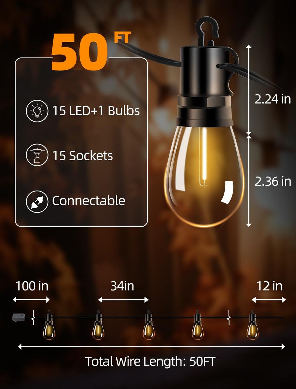 VOZUJI 360-degree glow bulbs deliver uniform illumination across outdoor spaces.