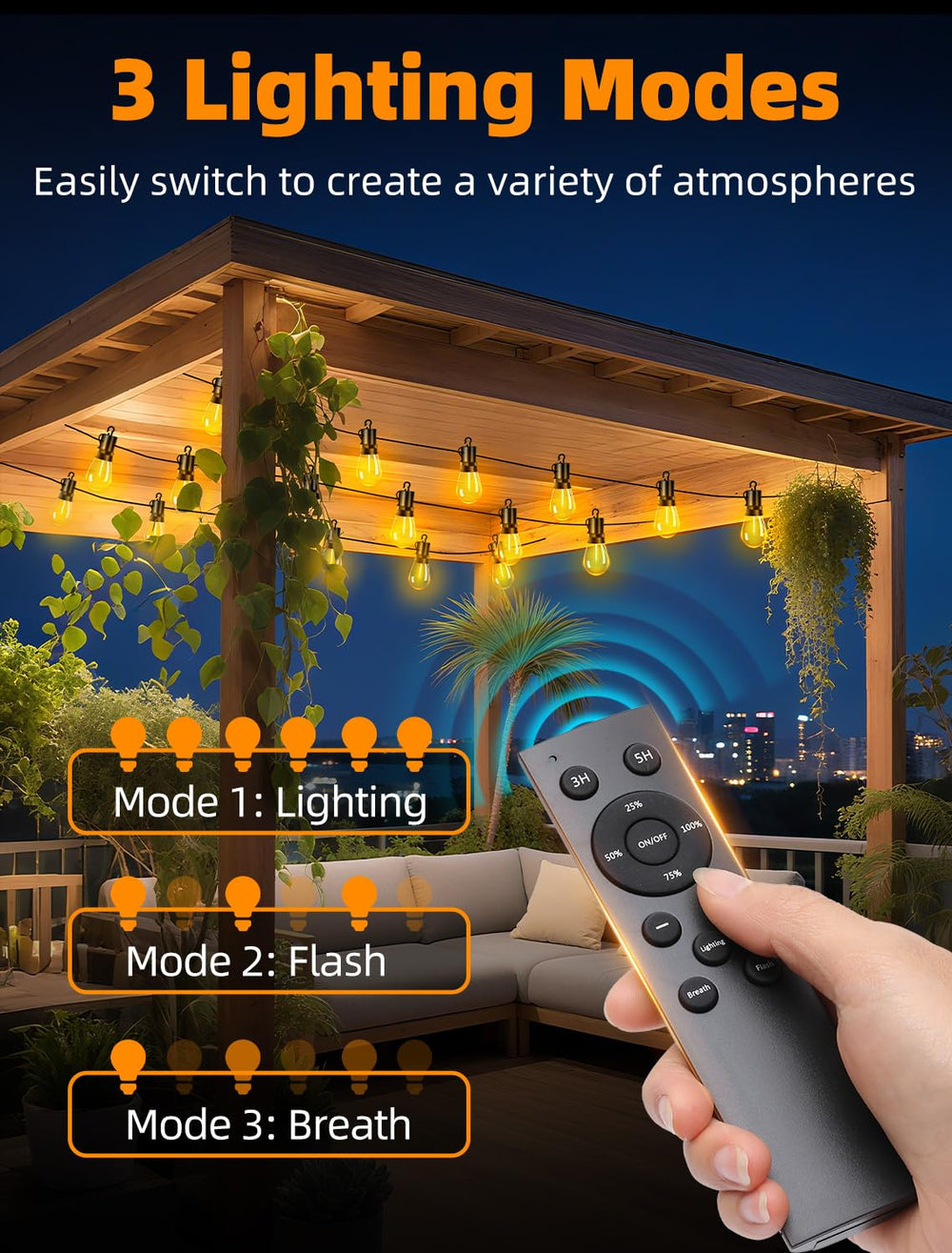 VOZUJI remote-control dimmer highlights adjustable ambient mood for gatherings.