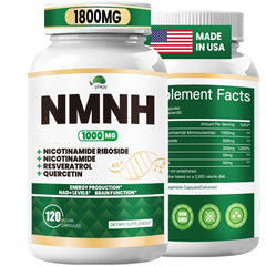 VPKIN NMNH bottle front displaying 120 vegan capsules for daily NAD+ support
