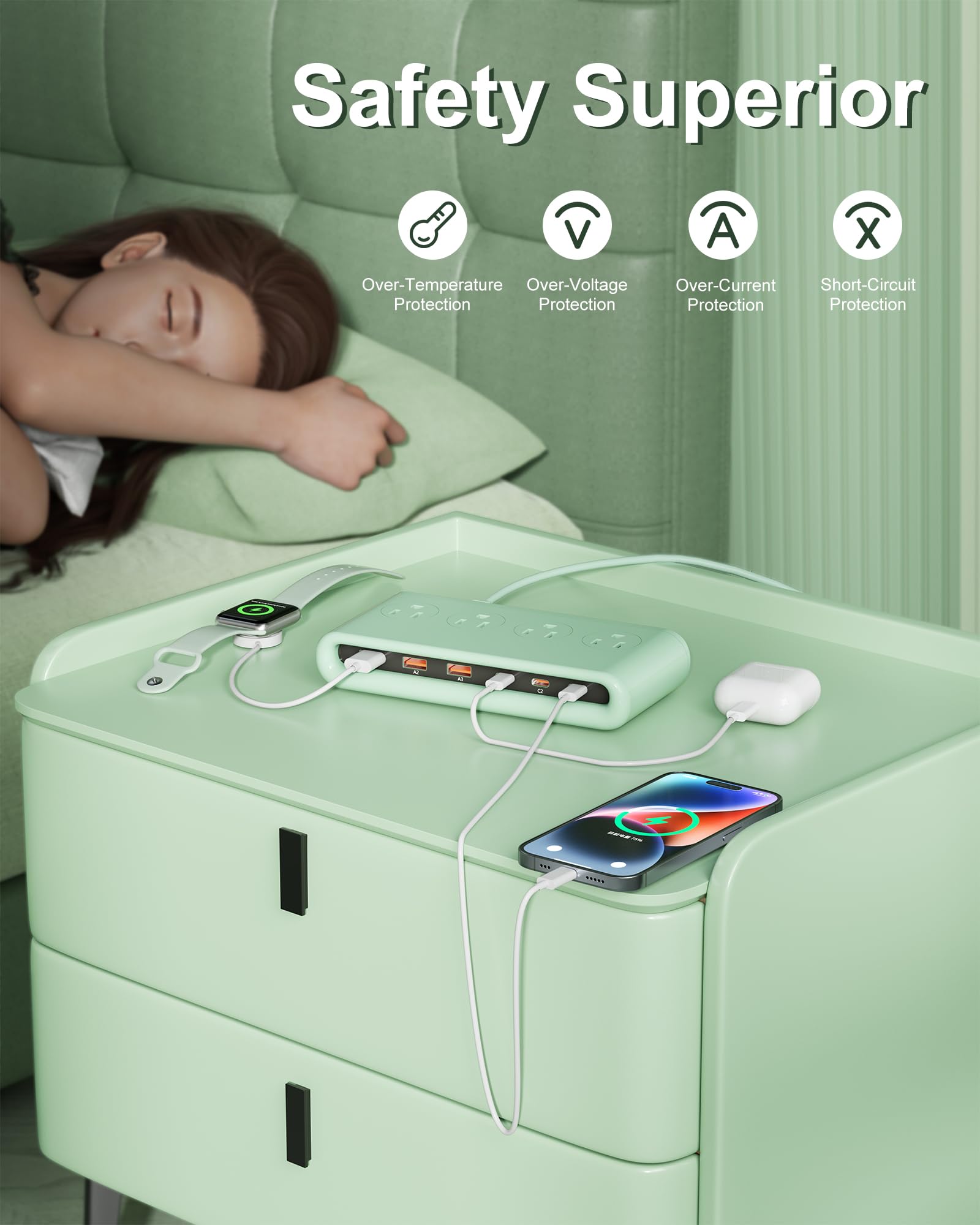 VPSUN safety features highlight protections against overload and short circuits.
