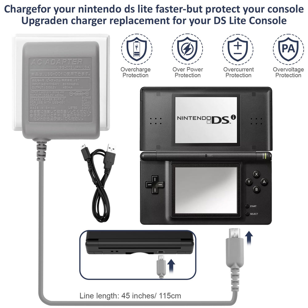 Vranzoral DS Lite Charger built-in protection ensures safe charging.