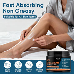 VREKEF Urea Cream on cracked heels demonstrating softening effect