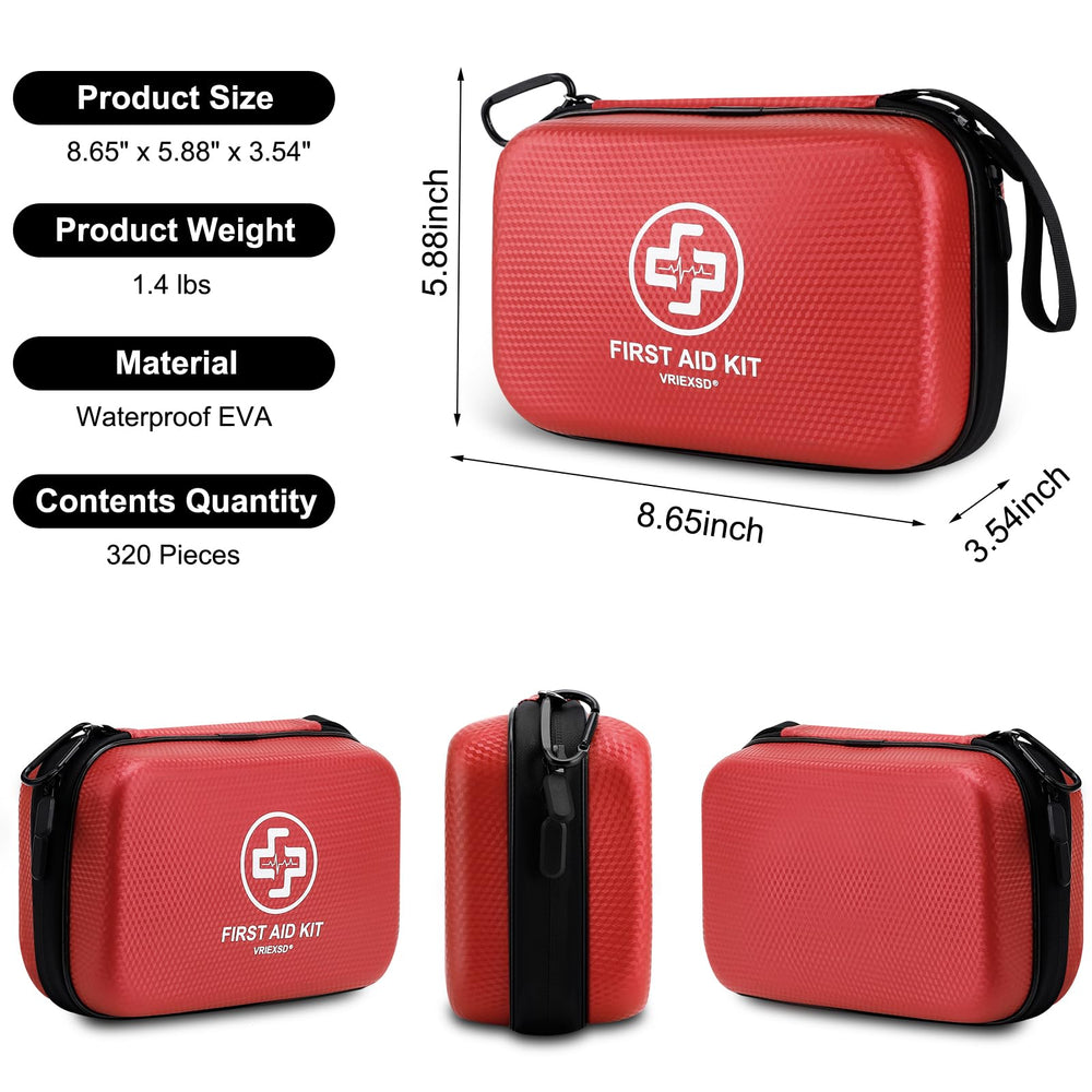 Vriexsd First Aid Kit attached to a backpack for on-the-go safety.