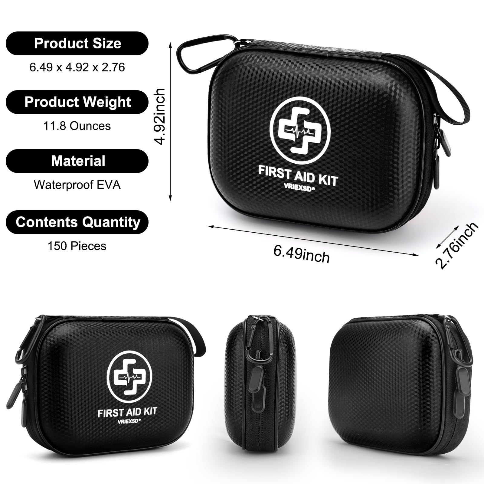Vriexsd Mini First Aid Kit organized-compartments for fast item access