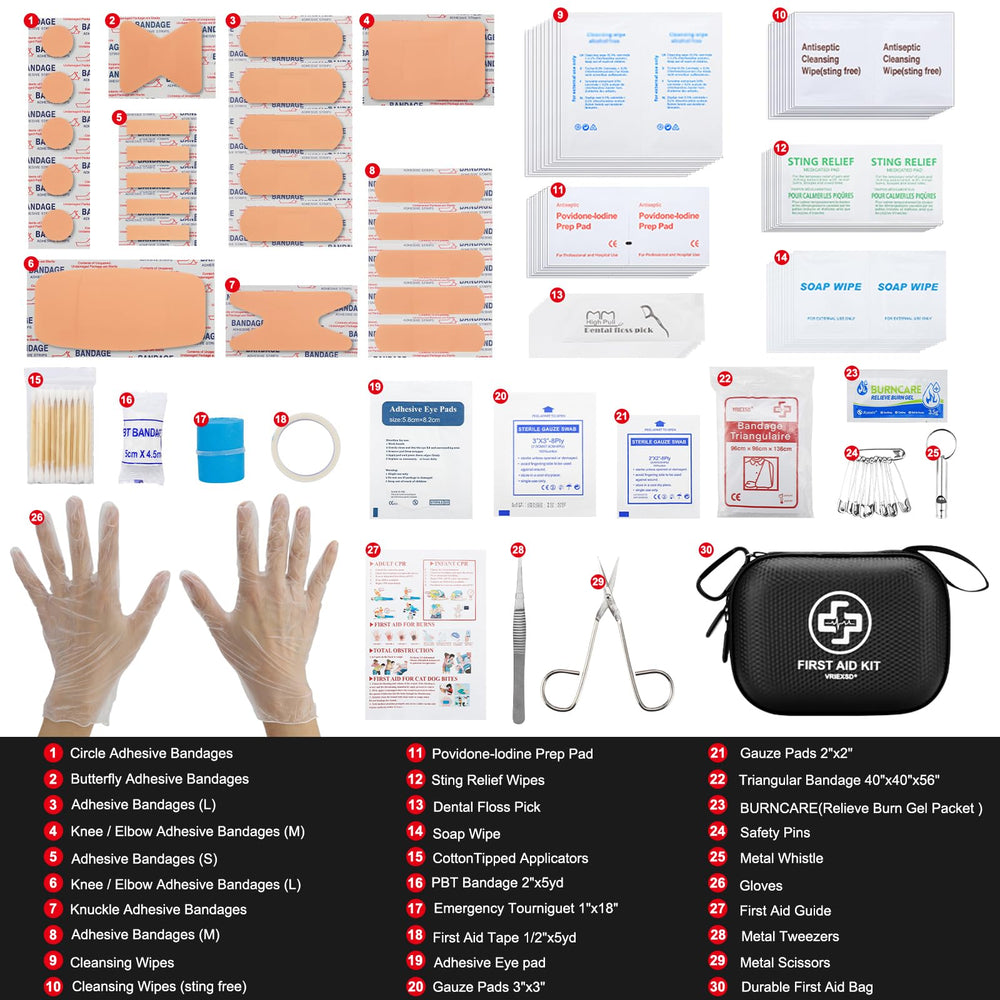 Vriexsd Mini First Aid Kit waterproof-shell protecting contents during rain or splashes