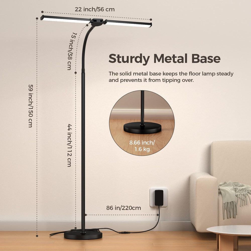 VrimNowit floor lamp goose-neck 360° flex for precise light placement