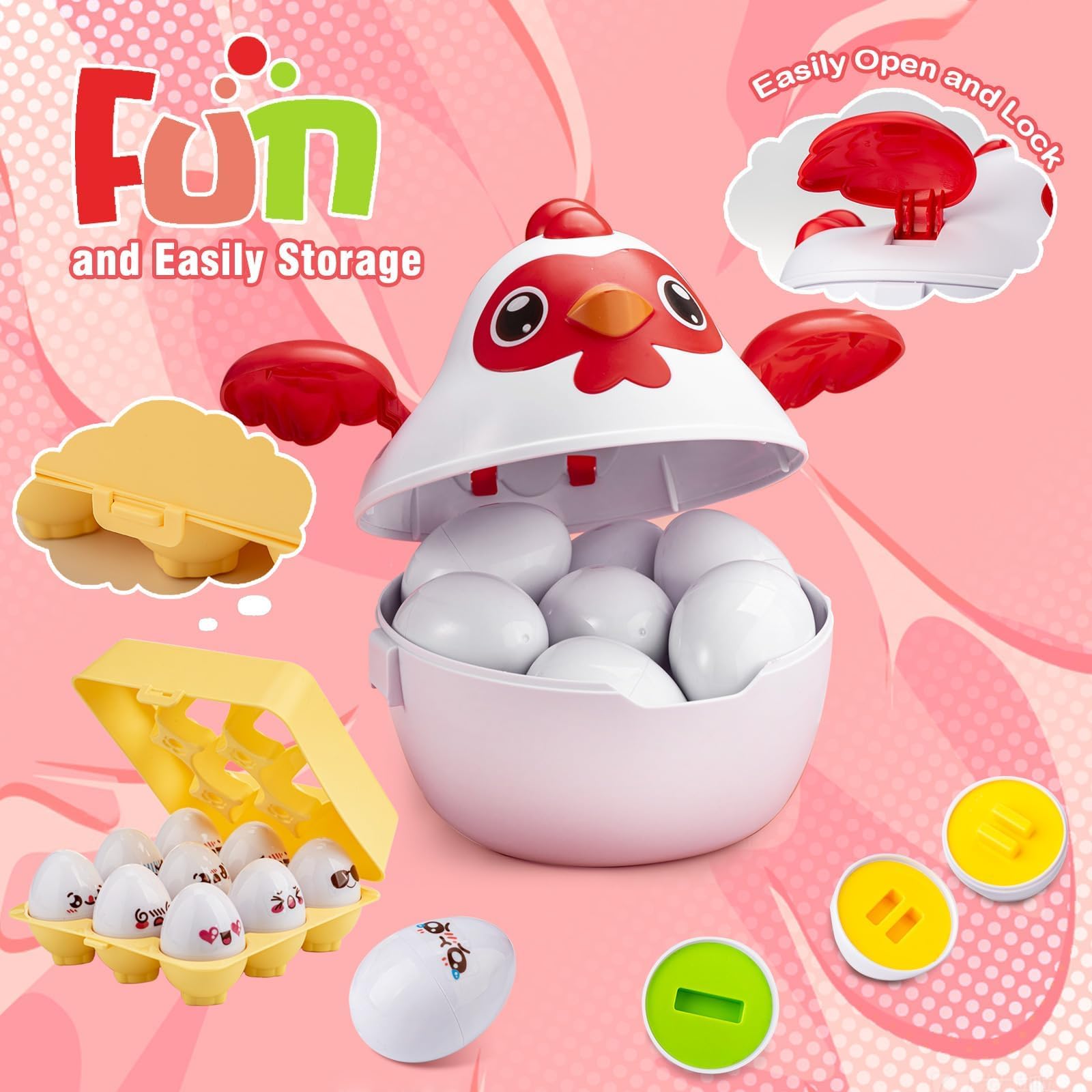 VROGTIK eggs designed for color and shape recognition during play