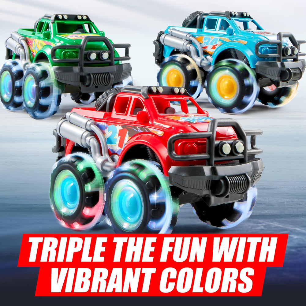 Vroomix JOYIN auto-dimming wheels protect little eyes during glowing rides.