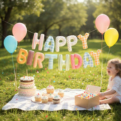 Vrukiaa reusable foil letters kit with straw and ribbon for easy setup.