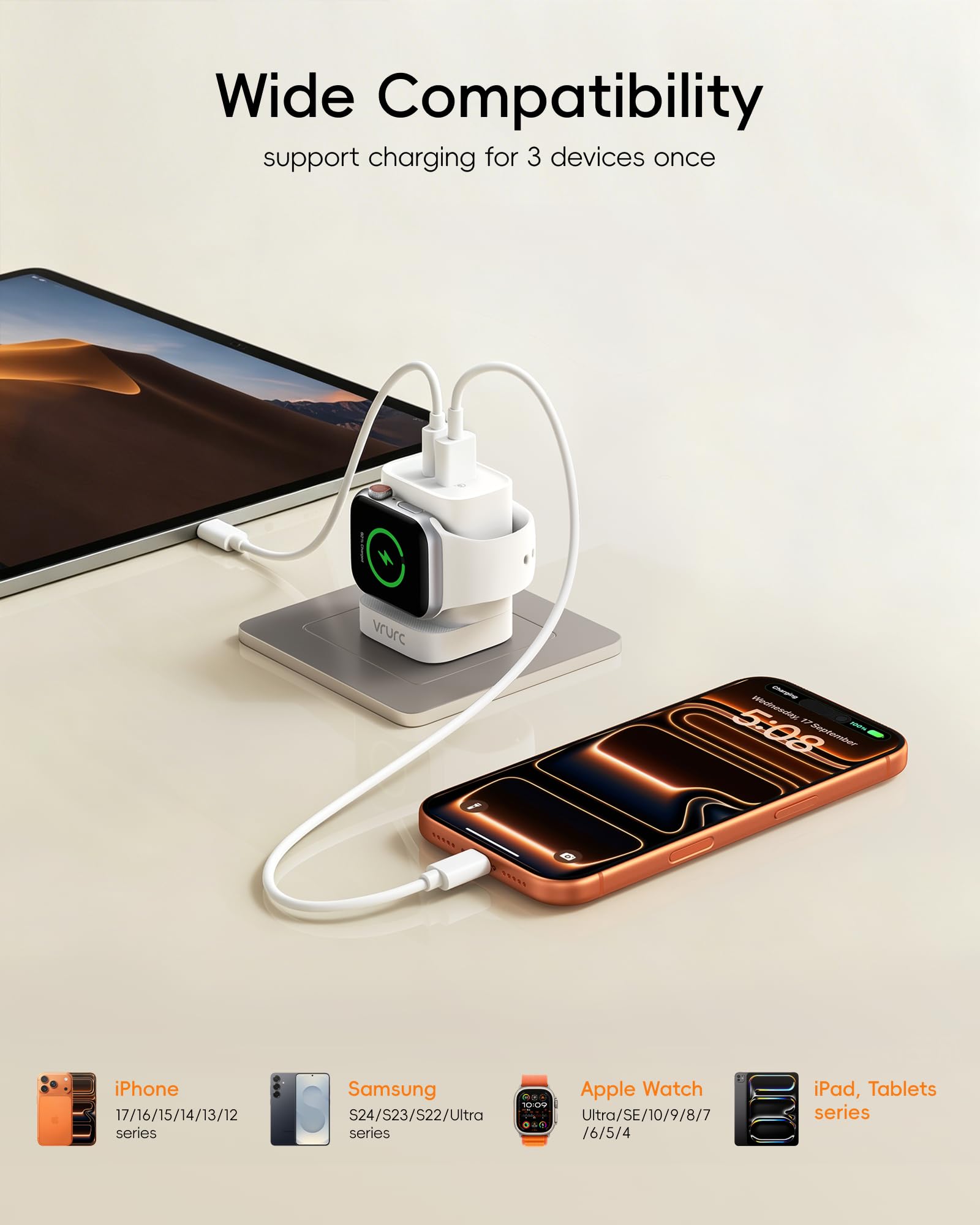 VRURC 20W USB-C iPhone fast charge capability