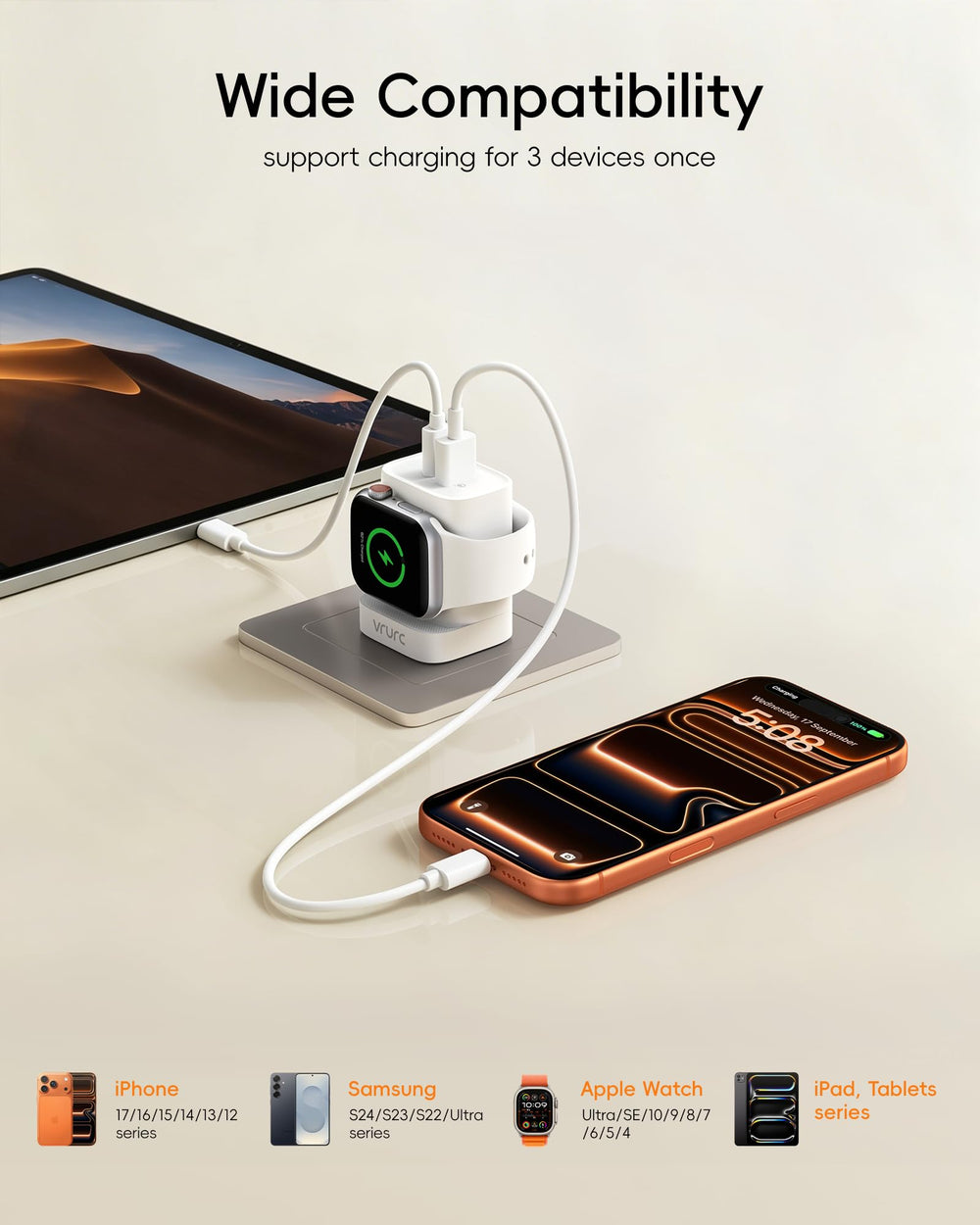 VRURC 20W USB-C iPhone fast charge capability