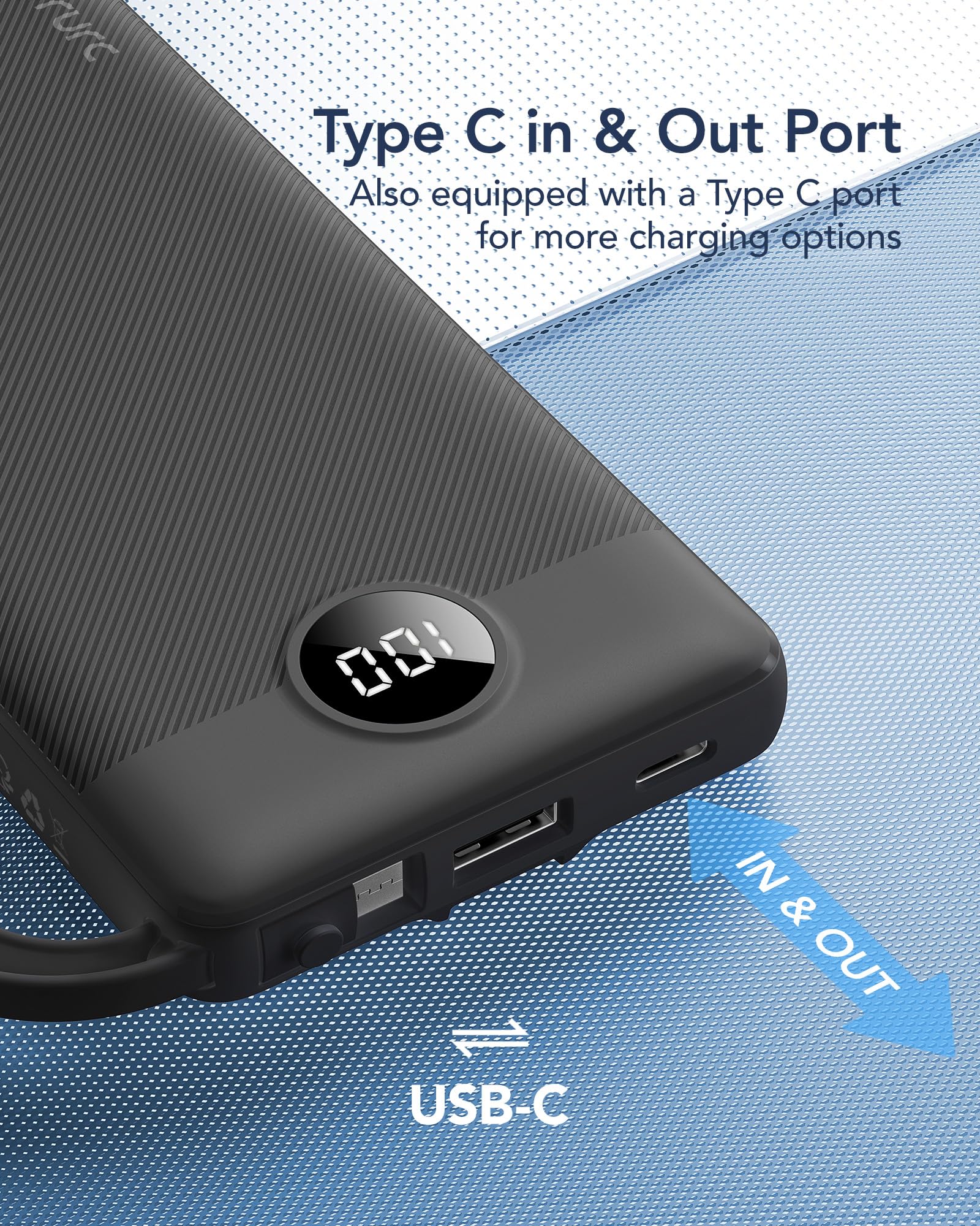 VRURC multi-device charging with USB-C and USB-A ports