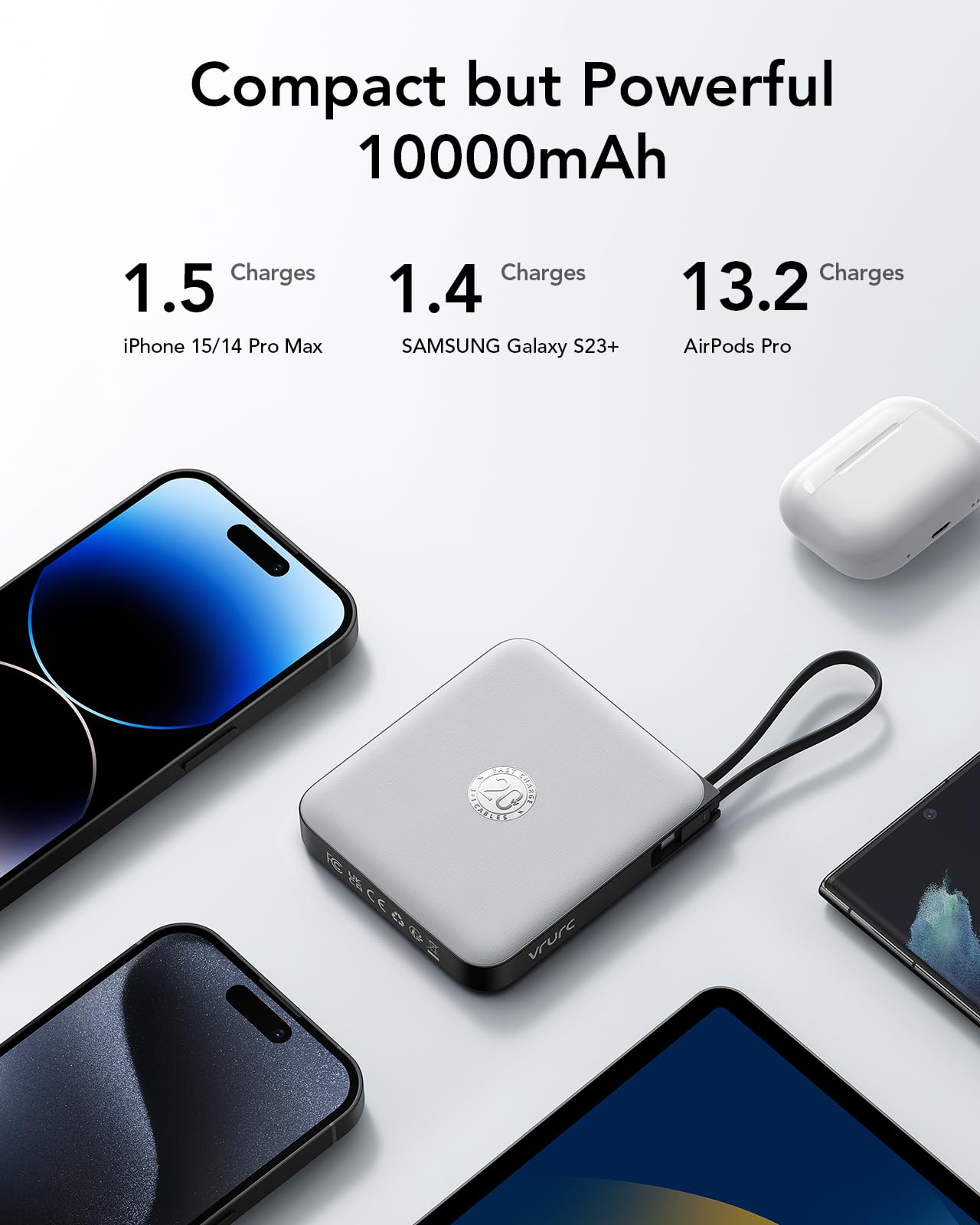 VRURC 22.5W fast charging delivering quick top-ups.