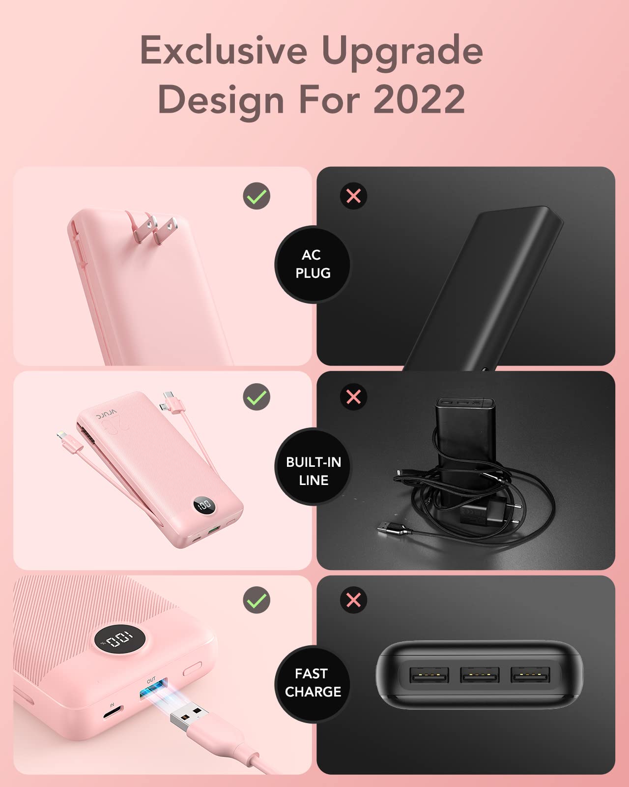 VRURC 22.5W fast charging output for rapid device recharging