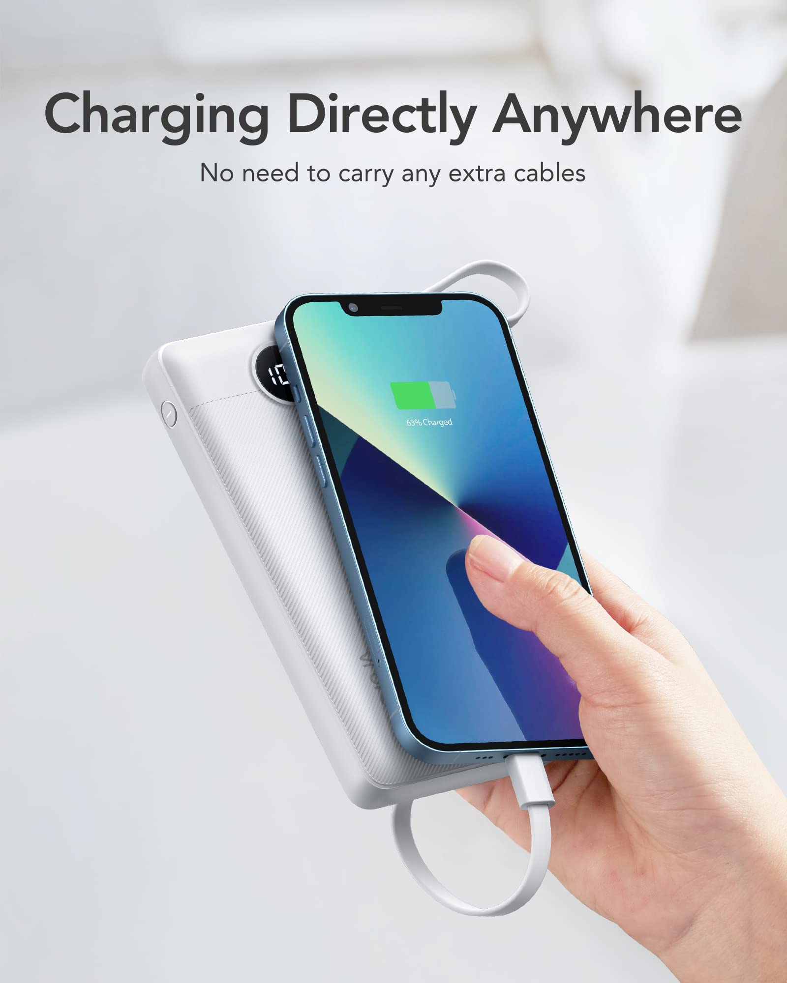 VRURC included lanyard for hands-free charging during travel.