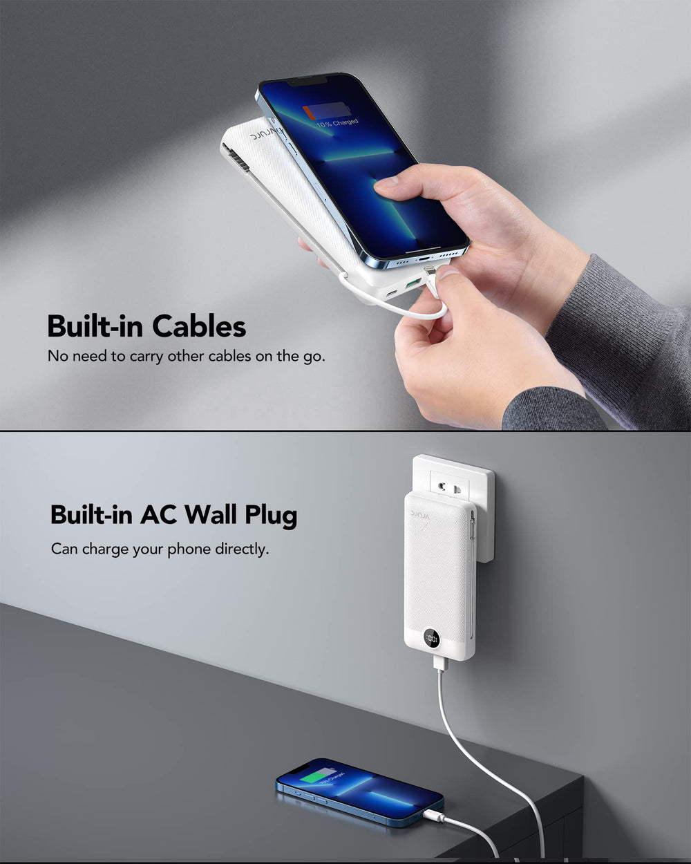 VRURC power bank travel-ready, aviation-safe for flights.