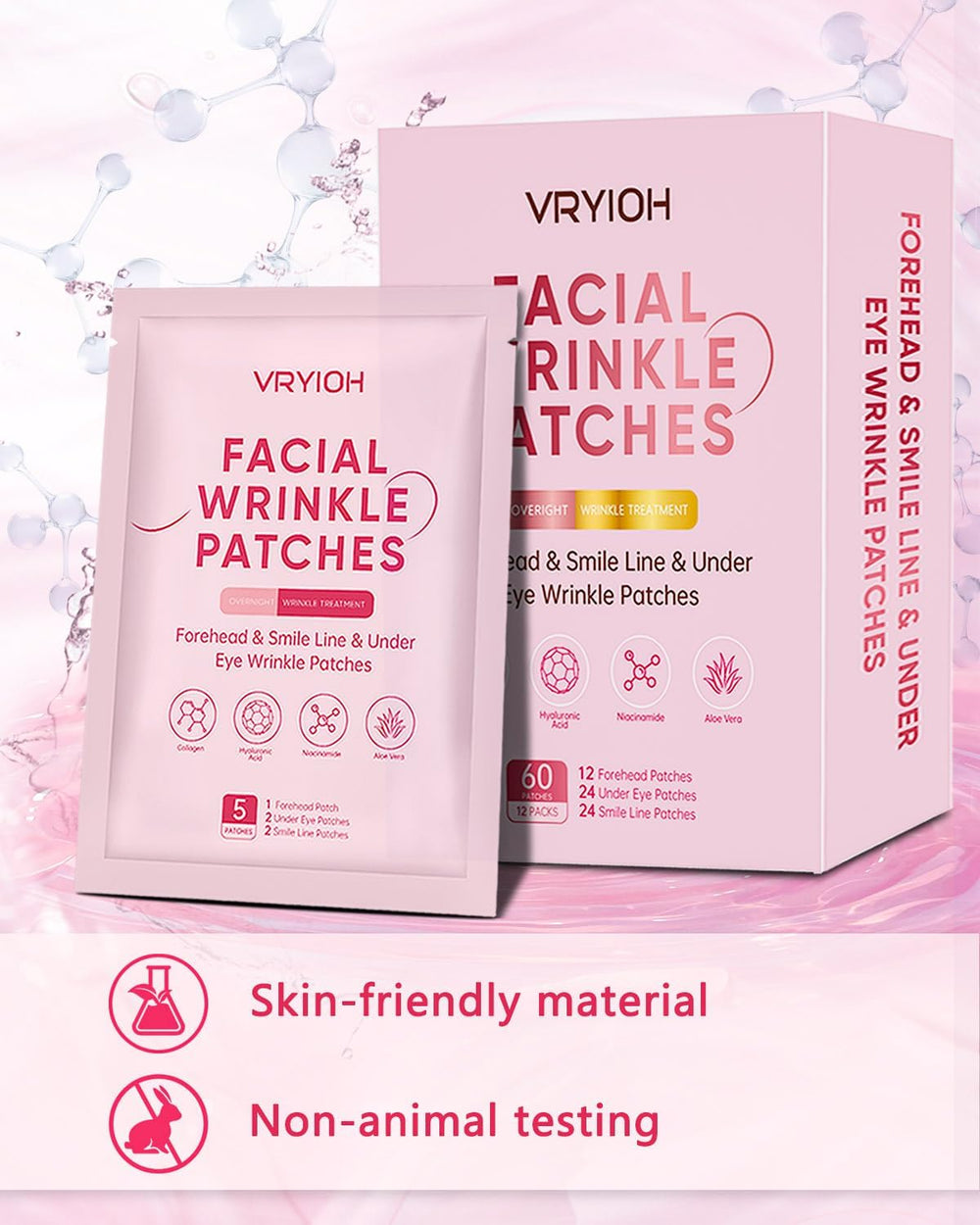 Vryioh hyaluronic acid and collagen formula for hydration and elasticity.