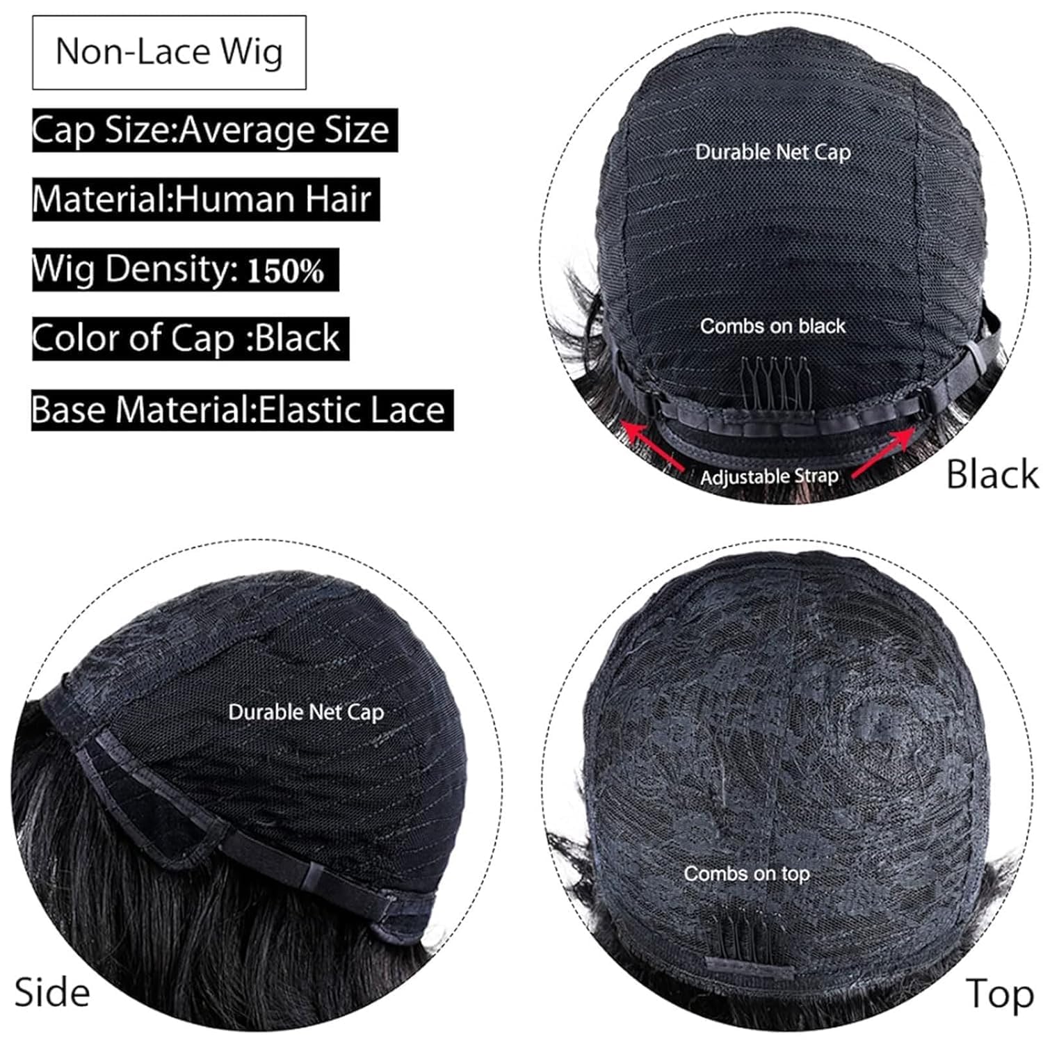 VRZ Pixie Cut Wig glueless cap construction for comfortable all-day wear