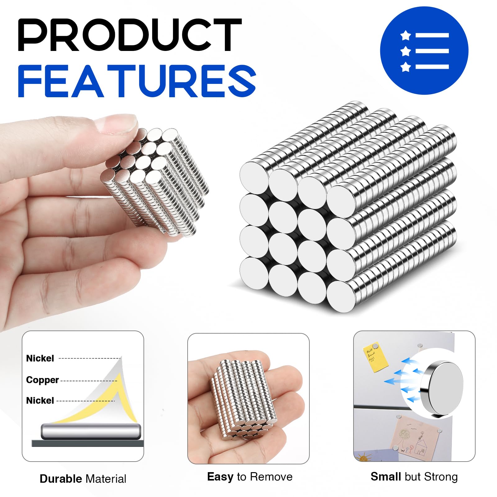 VSKIZ magnets used in crafts and DIY miniatures for reliable mounting.
