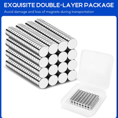 VSKIZ magnets on a whiteboard holding notes, ideal for classrooms and offices.