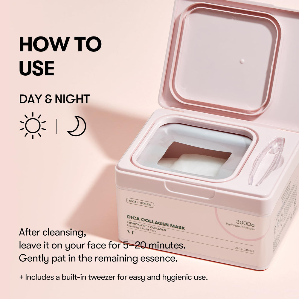 VT COSMETICS CICA Pink Daily Mask on the face during application