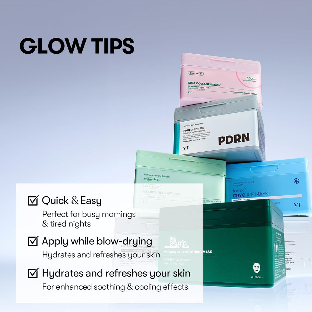 VT COSMETICS CICA RETI-A daily mask hydration focus visual shows immediate skin comfort