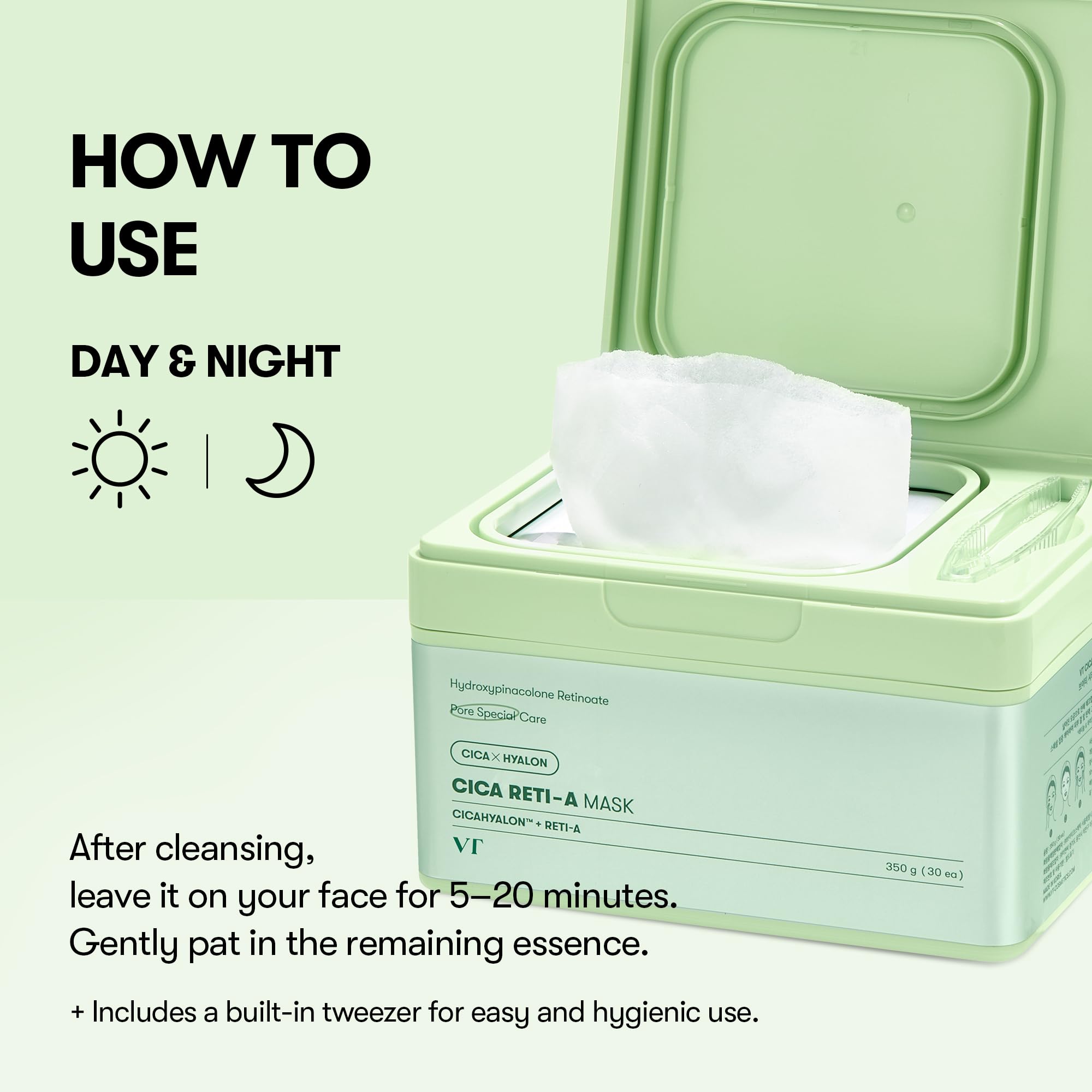VT COSMETICS CICA RETI-A daily mask for normal to dry skin delivers calming moisture