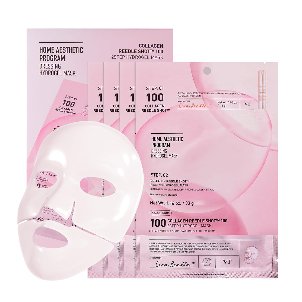 VT COSMETICS Collagen Reedle Shot mask packaging display signals premium care.