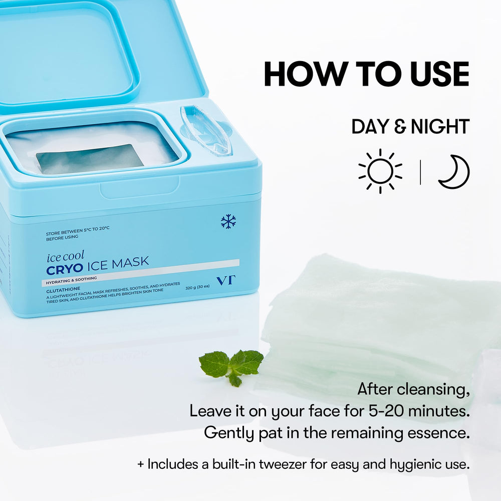 VT COSMETICS Cryo Ice Cool Mask being applied during skincare routine.