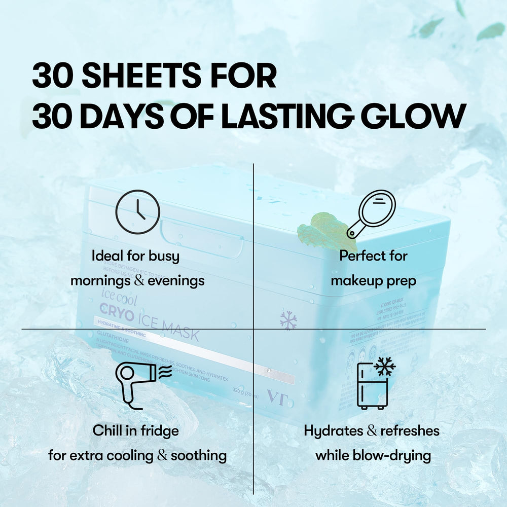 VT COSMETICS Cryo Ice Cool Mask dermatologist-tested with low irritation.