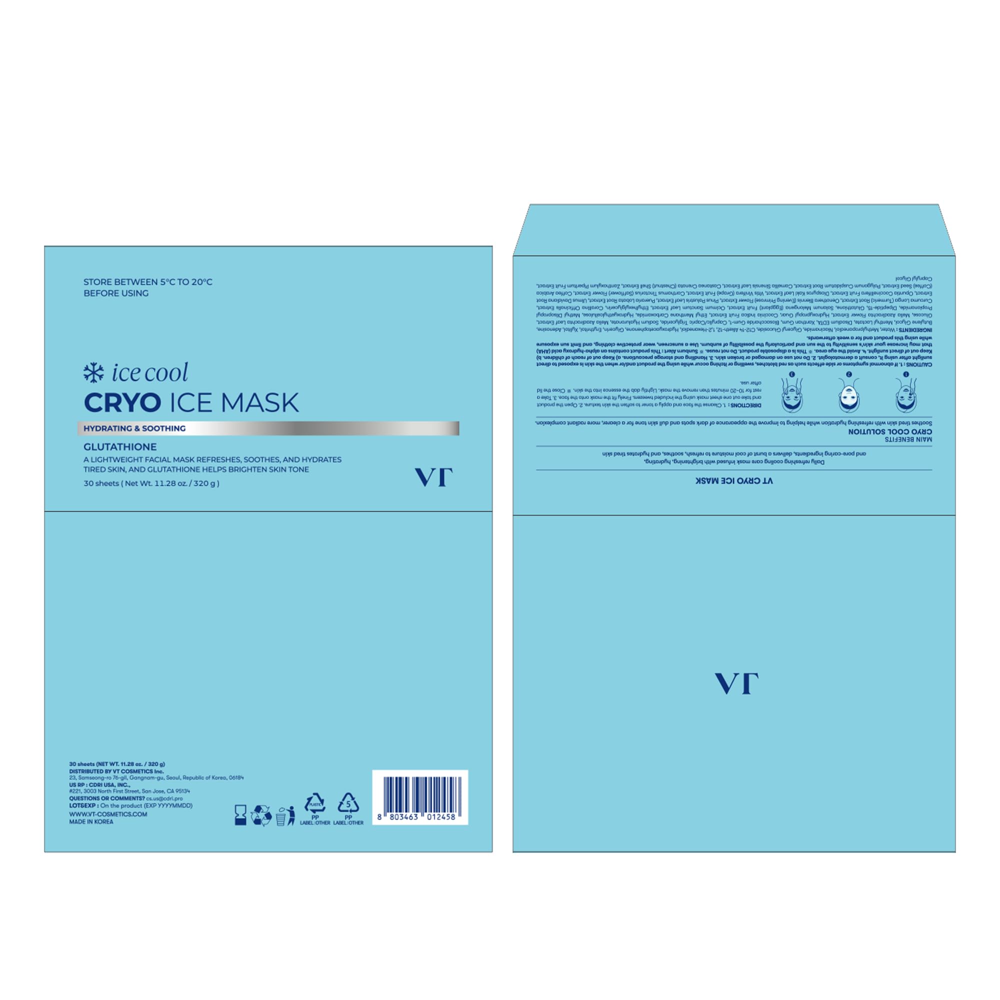 VT COSMETICS Cryo Ice Cool Mask glow after use.