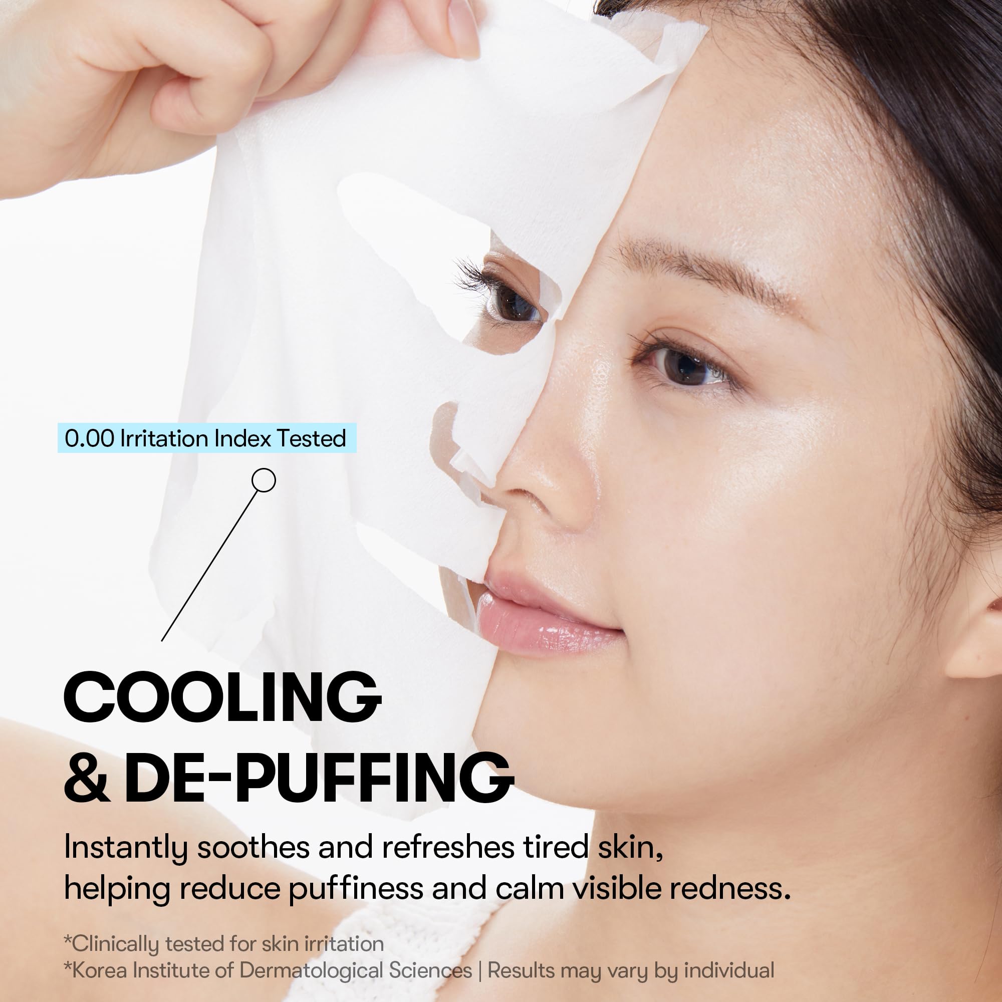 VT COSMETICS Cryo Ice Cool Mask features hyaluronic acid for hydration.