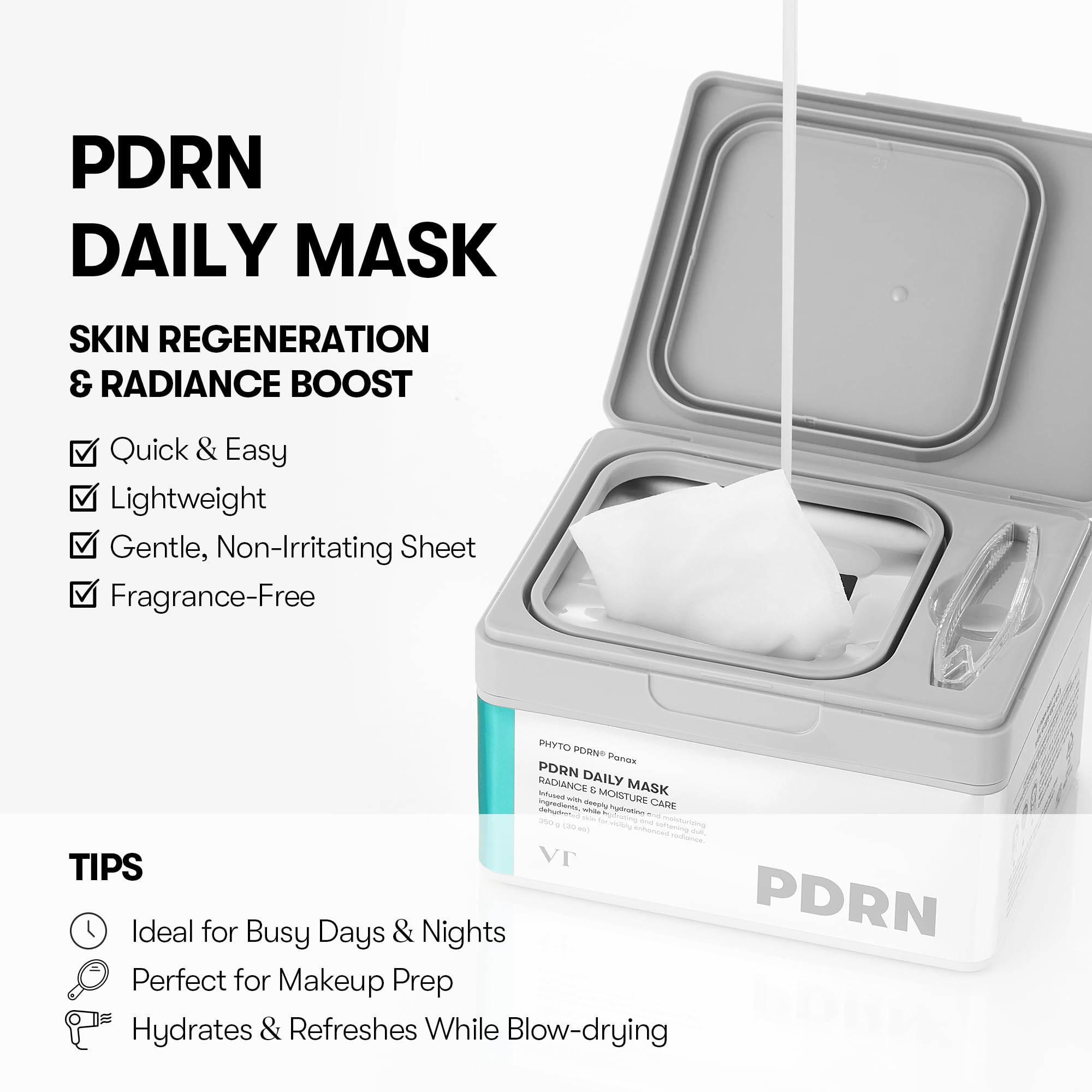 VT COSMETICS PDRN Daily Mask ceramide complex supports barrier health