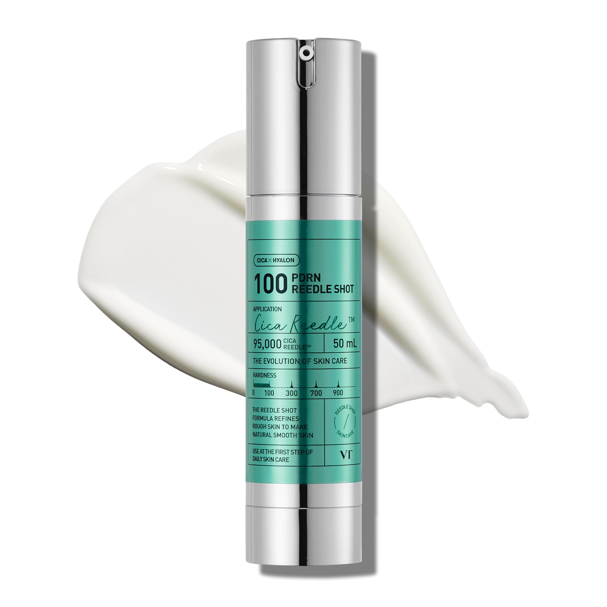 VT COSMETICS Reedle Shot 100 bottle closeup, highlighting premium serum texture for radiant skin.