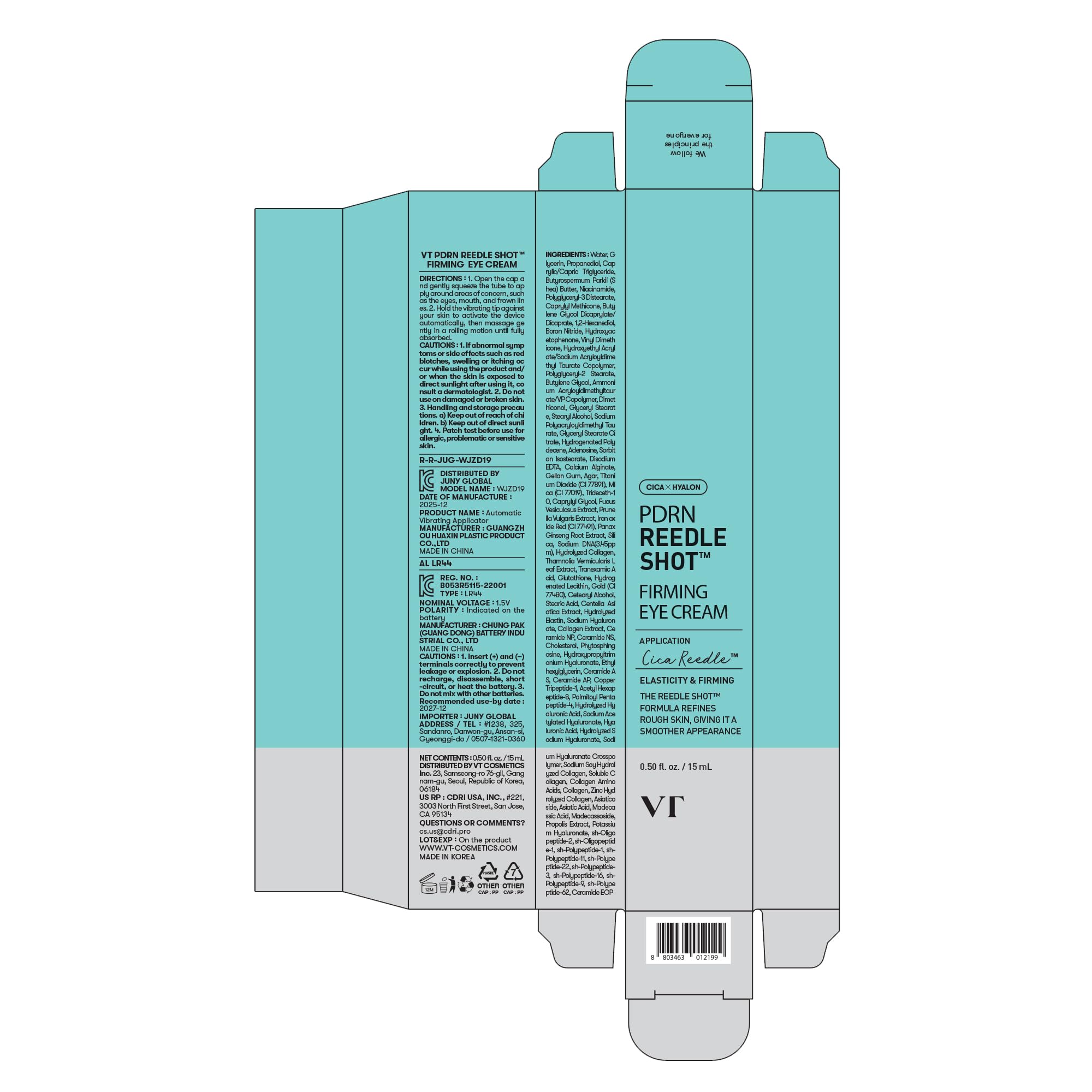 VT COSMETICS PDRN Reedle Shot premium Korean skincare heritage reflected in design.