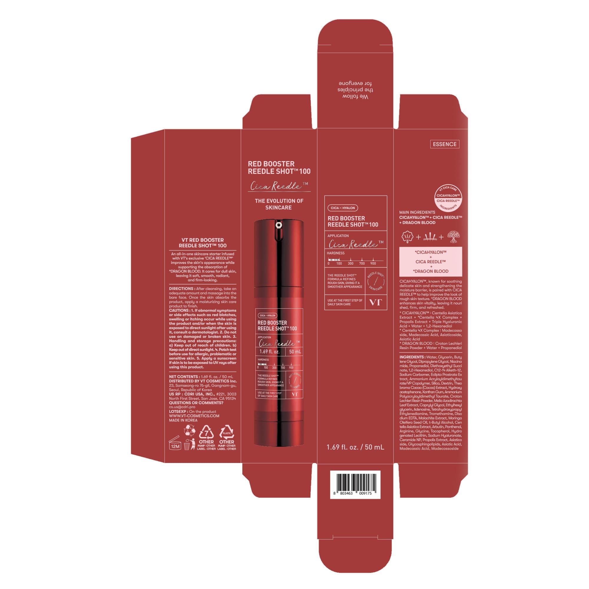 VT COSMETICS Reedle Shot barrier repair focus emphasizes lasting resilience