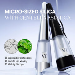 VT COSMETICS Reedle Shot Lip Plumper close-up shows plumping effect with high shine