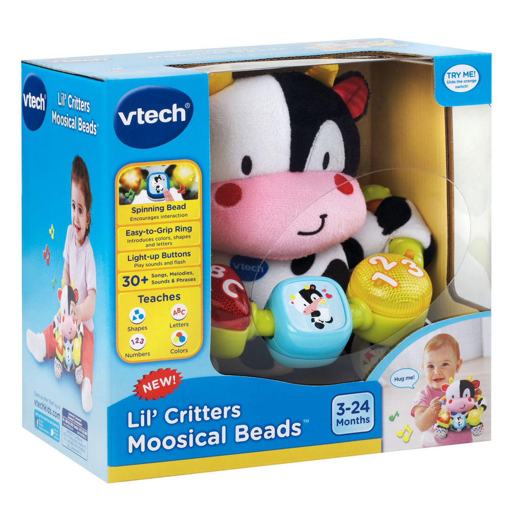 Crib-friendly Moosical Beads shown as a portable baby toy.