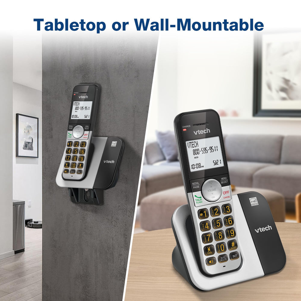 VTech VG231-2 ECO mode icon shows power-saving features.