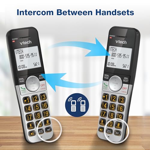 VTech VG231-2 two-handset kitchen setup for family chats.