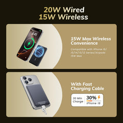 VTIAEK 5000mAh MagSafe charger provides on-the-go top-ups.