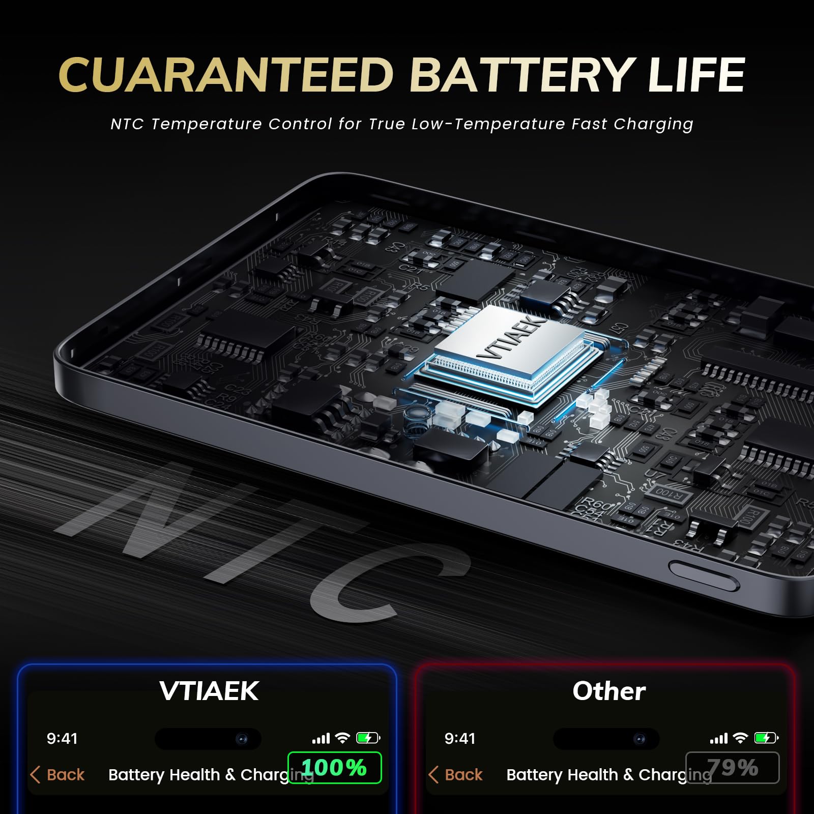 VTIAEK credit-card-size MagSafe battery pack ideal for travel.